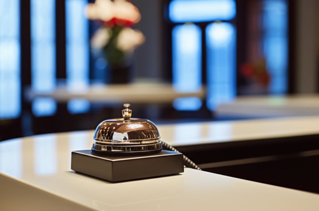 Ringing phone on a hostess stand