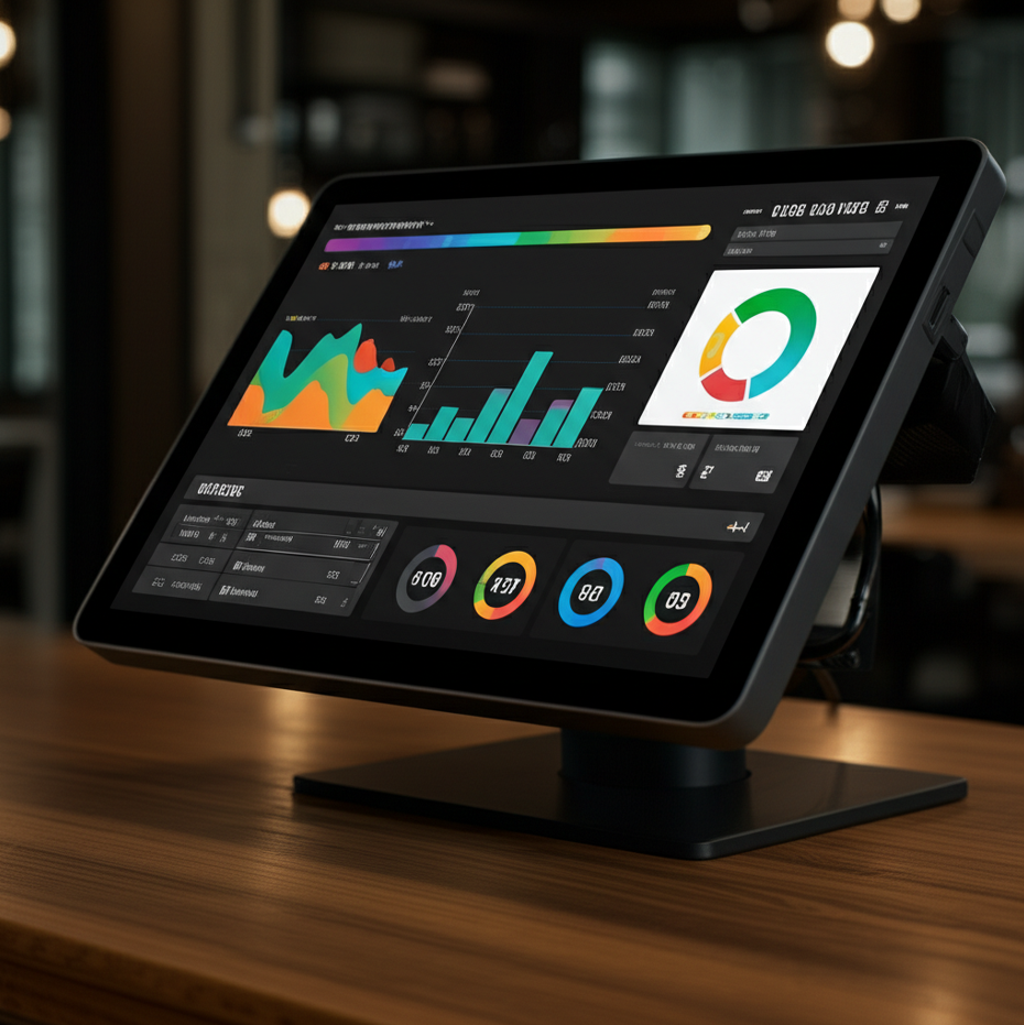 POS dashboard displaying restaurant metrics